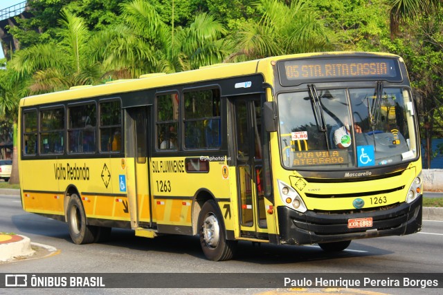 Viação Sul Fluminense 1263 na cidade de Volta Redonda, Rio de Janeiro, Brasil, por Paulo Henrique Pereira Borges. Número da foto: #13061910.