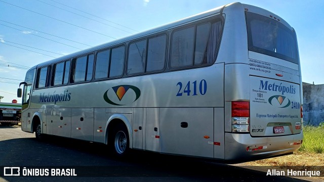 Expresso Metrópolis Transportes e Viagens 2410 na cidade de Paulínia, São Paulo, Brasil, por Allan Henrique. Número da foto: #13062850.