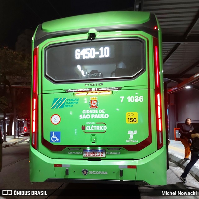 Viação Campo Belo 7 1036 na cidade de São Paulo, São Paulo, Brasil, por Michel Nowacki. Número da foto: #13068066.
