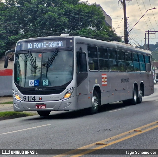BluMob - Concessionária de Transporte Urbano de Blumenau 9114 na cidade de Blumenau, Santa Catarina, Brasil, por Iago Scheineider. Número da foto: #13065562.