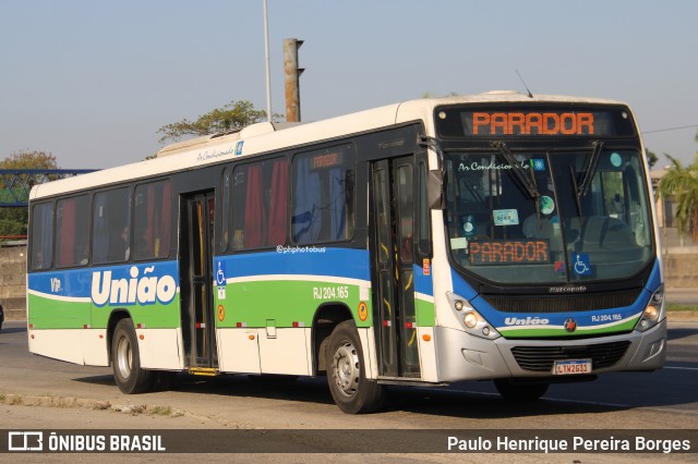 Viação União RJ 204.165 na cidade de Duque de Caxias, Rio de Janeiro, Brasil, por Paulo Henrique Pereira Borges. Número da foto: #13066413.