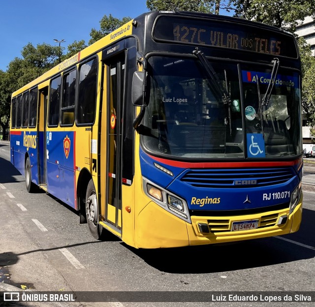 Auto Viação Reginas RJ 110.071 na cidade de Rio de Janeiro, Rio de Janeiro, Brasil, por Luiz Eduardo Lopes da Silva. Número da foto: #13065248.