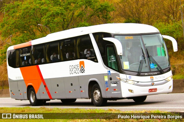 Viação Cidade do Aço RJ 174.134 na cidade de Piraí, Rio de Janeiro, Brasil, por Paulo Henrique Pereira Borges. Número da foto: #13066157.