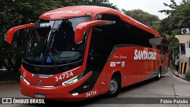 Viação Santa Cruz 34724 na cidade de São Paulo, São Paulo, Brasil, por Fábio Paixão. Número da foto: #13068444.