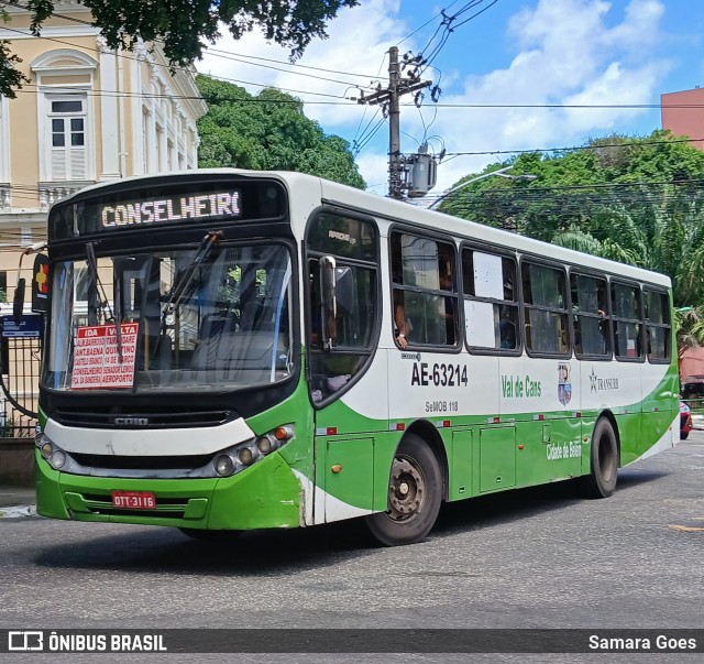 Transurb AE-63214 na cidade de Belém, Pará, Brasil, por Samara Goes. Número da foto: #13068860.