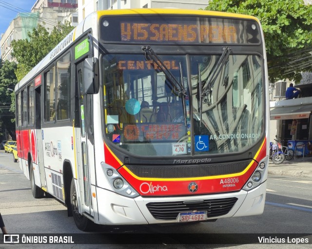 Auto Viação Alpha A48006 na cidade de Rio de Janeiro, Rio de Janeiro, Brasil, por Vinicius Lopes. Número da foto: #13068340.