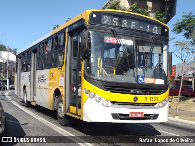 Viação Metrópole Paulista - Zona Leste 3 1333 na cidade de São Paulo, São Paulo, Brasil, por Rafael Lopes de Oliveira. Número da foto: #13068595.