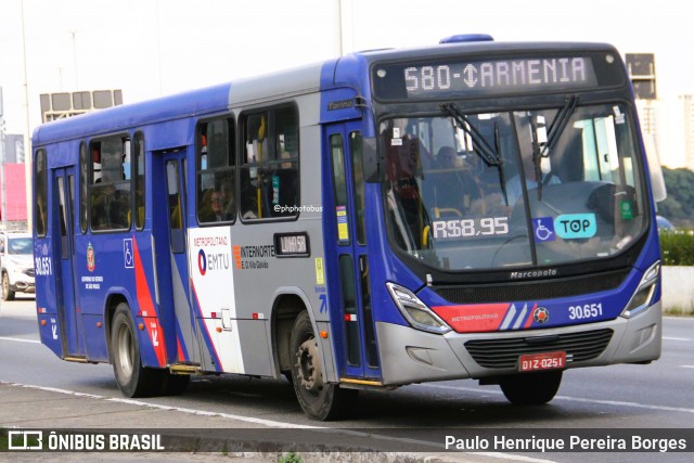 Empresa de Ônibus Vila Galvão 30.651 na cidade de São Paulo, São Paulo, Brasil, por Paulo Henrique Pereira Borges. Número da foto: #13073143.