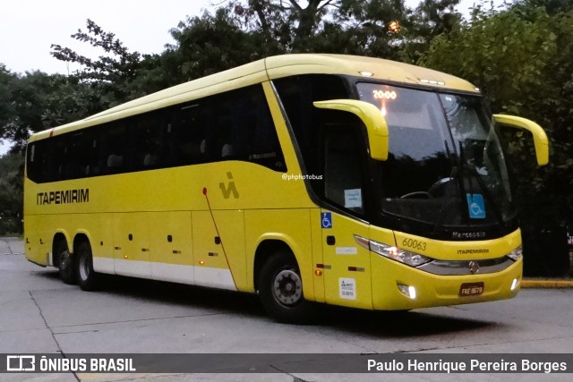 Viação Itapemirim 60063 na cidade de São Paulo, São Paulo, Brasil, por Paulo Henrique Pereira Borges. Número da foto: #13073289.