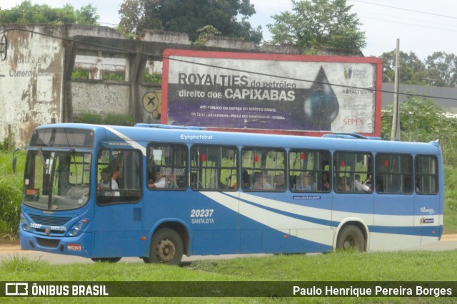 Santa Zita Transportes Coletivos 20237 na cidade de Cariacica, Espírito Santo, Brasil, por Paulo Henrique Pereira Borges. Número da foto: #13073299.