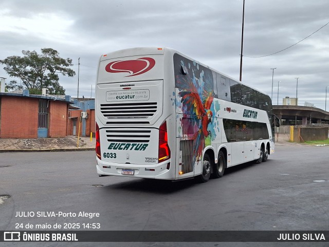 Eucatur - Empresa União Cascavel de Transportes e Turismo 6033 na cidade de Porto Alegre, Rio Grande do Sul, Brasil, por JULIO SILVA. Número da foto: #13072768.