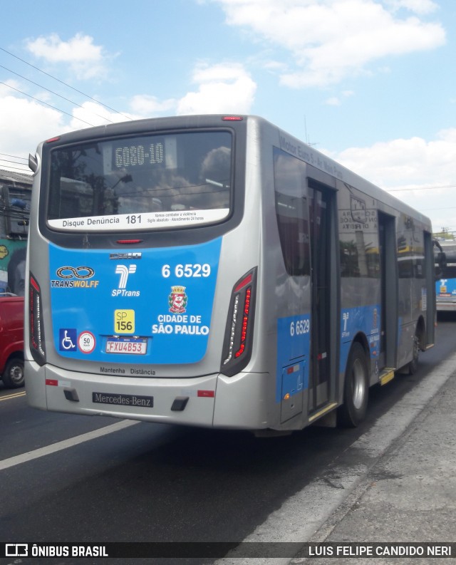 Transwolff Transportes e Turismo 6 6529 na cidade de São Paulo, São Paulo, Brasil, por LUIS FELIPE CANDIDO NERI. Número da foto: #13076343.