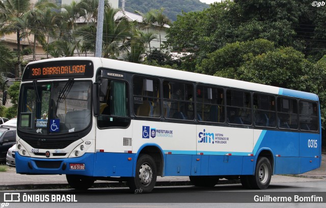 Transol Transportes Coletivos 0315 na cidade de Florianópolis, Santa Catarina, Brasil, por Guilherme Bomfim. Número da foto: #13074971.