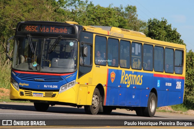 Auto Viação Reginas RJ 110.206 na cidade de Magé, Rio de Janeiro, Brasil, por Paulo Henrique Pereira Borges. Número da foto: #13074835.