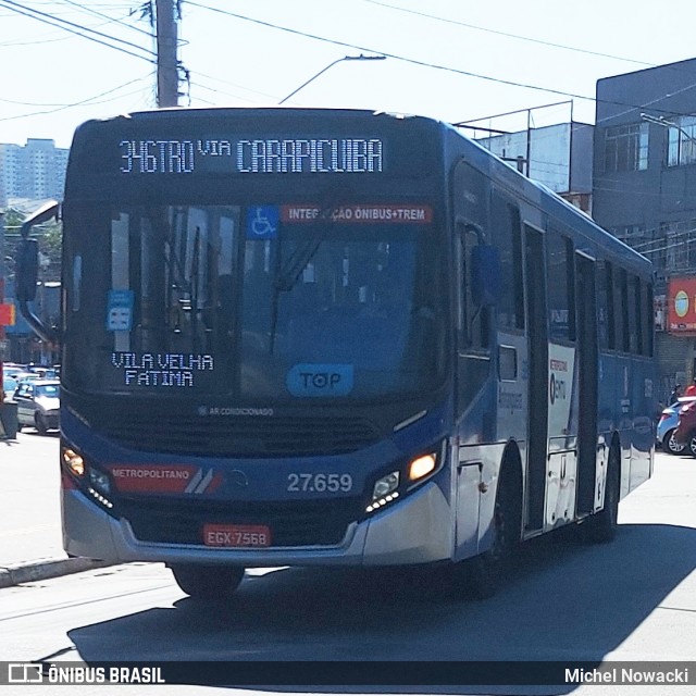 BB Transportes e Turismo 27.659 na cidade de Jandira, São Paulo, Brasil, por Michel Nowacki. Número da foto: #13076490.