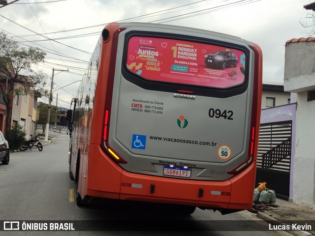 Viação Osasco 0942 na cidade de Osasco, São Paulo, Brasil, por Lucas Kevin. Número da foto: #13079172.