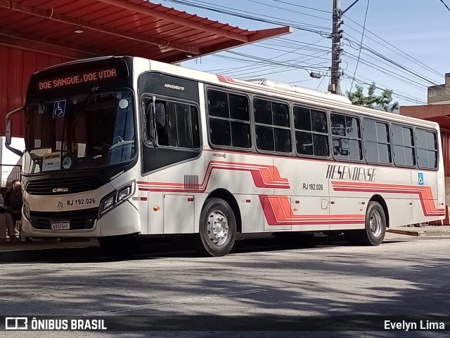 Viação Resendense RJ 192.026 na cidade de Resende, Rio de Janeiro, Brasil, por Evelyn Lima. Número da foto: #13077455.