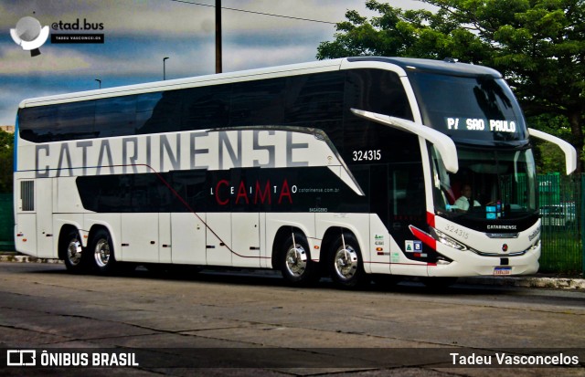 Auto Viação Catarinense 324315 na cidade de São Paulo, São Paulo, Brasil, por Tadeu Vasconcelos. Número da foto: #13079161.