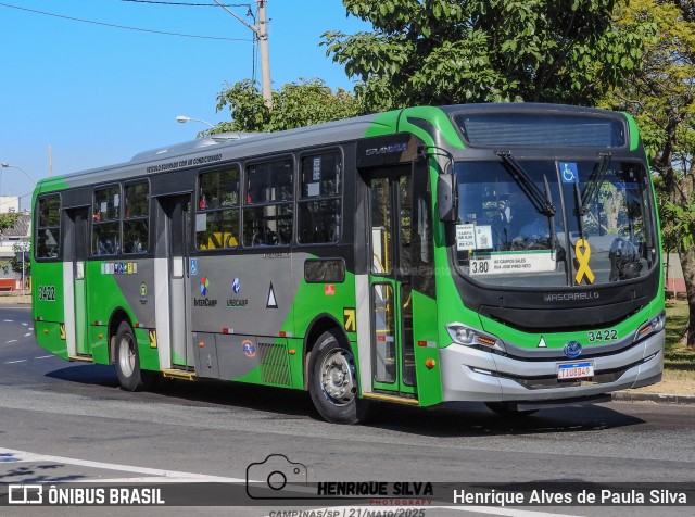 VB Transportes e Turismo 3422 na cidade de Campinas, São Paulo, Brasil, por Henrique Alves de Paula Silva. Número da foto: #13078435.