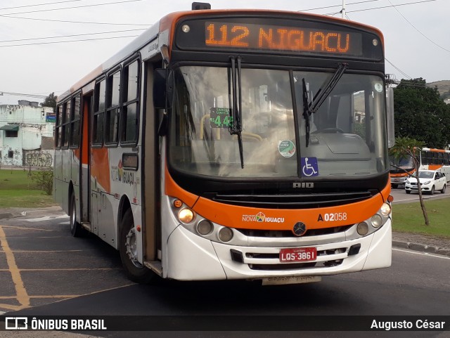 Viação Mirante A02058 na cidade de Nova Iguaçu, Rio de Janeiro, Brasil, por Augusto César. Número da foto: #13083582.