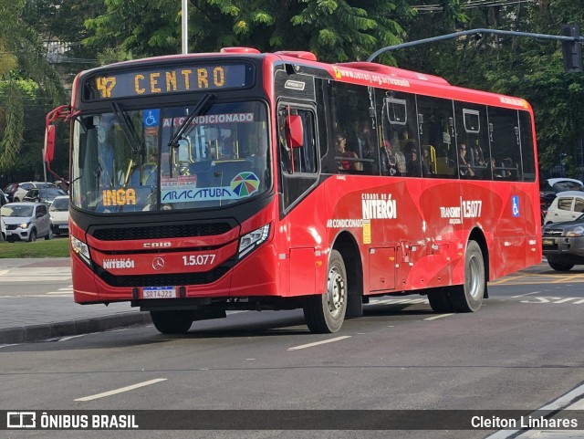 Viação Araçatuba 1.5.077 na cidade de Niterói, Rio de Janeiro, Brasil, por Cleiton Linhares. Número da foto: #13083875.