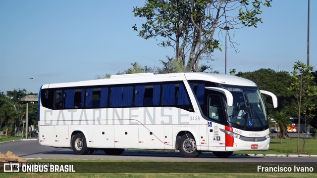 Auto Viação Catarinense 3458 na cidade de Florianópolis, Santa Catarina, Brasil, por Francisco Ivano. Número da foto: #13084180.