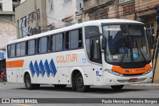 Colitur Transportes Rodoviários RJ 116.006 na cidade de Barra Mansa, Rio de Janeiro, Brasil, por Paulo Henrique Pereira Borges. Número da foto: #13086319.