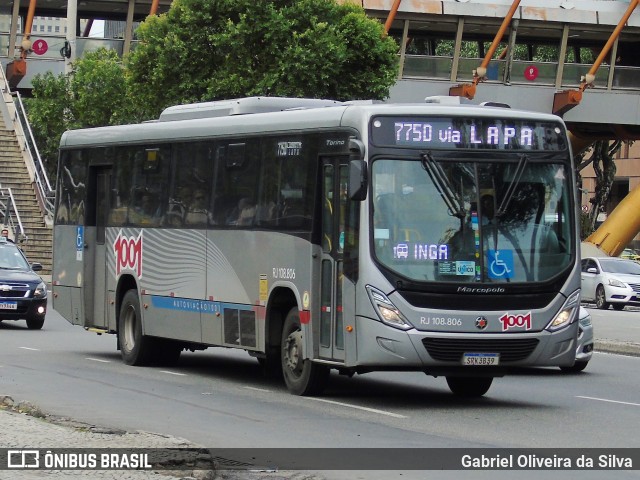 Auto Viação 1001 RJ 108.806 na cidade de Rio de Janeiro, Rio de Janeiro, Brasil, por Gabriel Oliveira da Silva. Número da foto: #13088679.