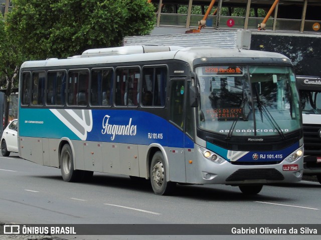 Auto Ônibus Fagundes RJ 101.415 na cidade de Rio de Janeiro, Rio de Janeiro, Brasil, por Gabriel Oliveira da Silva. Número da foto: #13088631.