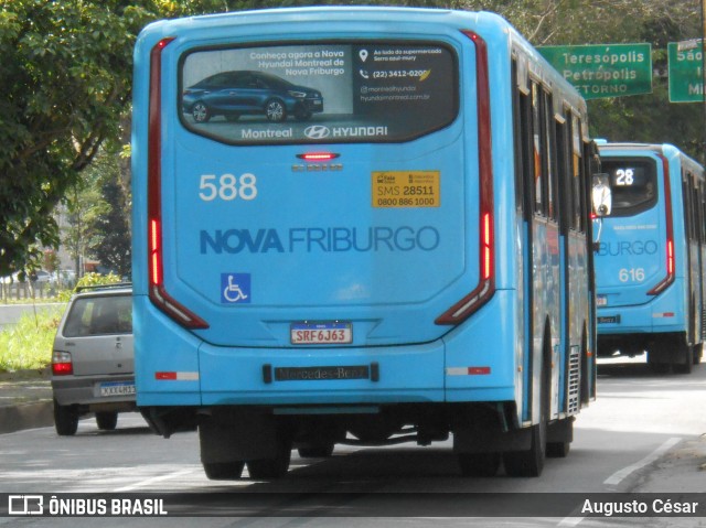FAOL - Friburgo Auto Ônibus 588 na cidade de Nova Friburgo, Rio de Janeiro, Brasil, por Augusto César. Número da foto: #13011931.