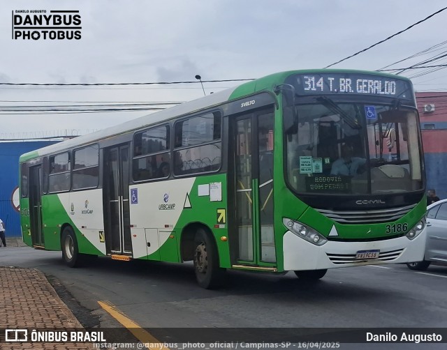 VB Transportes e Turismo 3186 na cidade de Campinas, São Paulo, Brasil, por Danilo Augusto. Número da foto: #13011490.