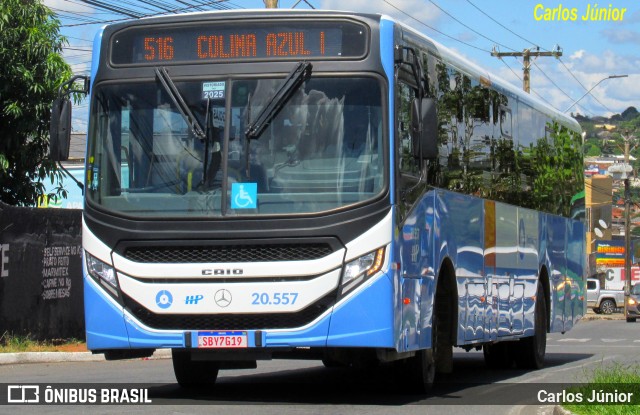 HP Transportes Coletivos 20.557 na cidade de Aparecida de Goiânia, Goiás, Brasil, por Carlos Júnior. Número da foto: #13012829.