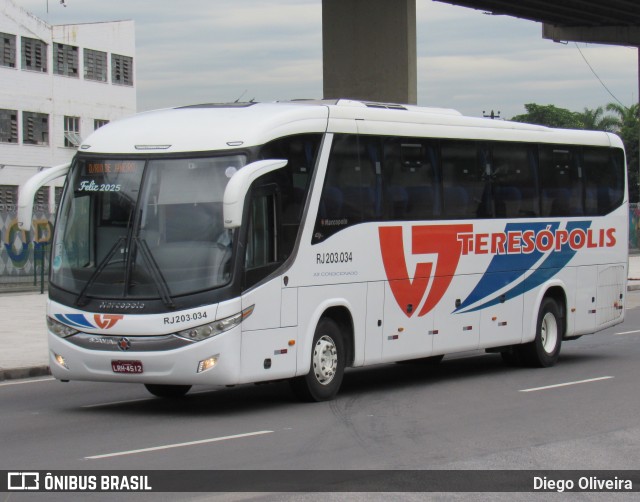 Viação Teresópolis RJ 203.034 na cidade de Rio de Janeiro, Rio de Janeiro, Brasil, por Diego Oliveira. Número da foto: #13088851.