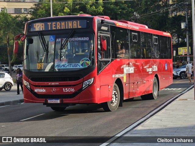 Viação Araçatuba 1.5.016 na cidade de Niterói, Rio de Janeiro, Brasil, por Cleiton Linhares. Número da foto: #13091005.