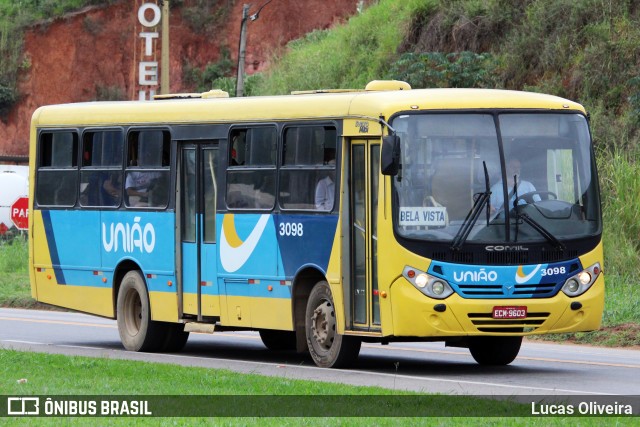 Viação União 3098 na cidade de Muriaé, Minas Gerais, Brasil, por Lucas Oliveira. Número da foto: #13015465.