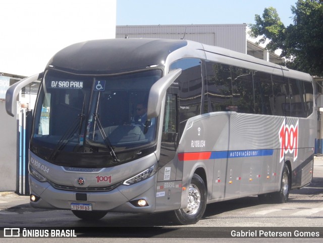 Auto Viação 1001 RJ 108.034 na cidade de Rio de Janeiro, Rio de Janeiro, Brasil, por Gabriel Petersen Gomes. Número da foto: #13016009.
