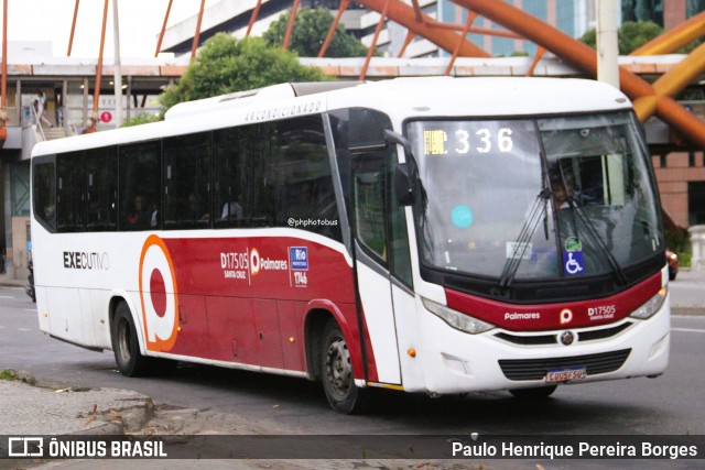 Auto Viação Palmares D17505 na cidade de Rio de Janeiro, Rio de Janeiro, Brasil, por Paulo Henrique Pereira Borges. Número da foto: #13018243.