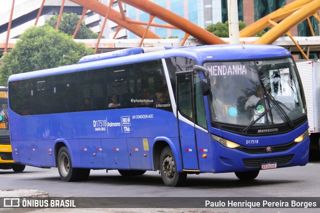 Auto Viação Palmares D17518 na cidade de Rio de Janeiro, Rio de Janeiro, Brasil, por Paulo Henrique Pereira Borges. Número da foto: #13018255.