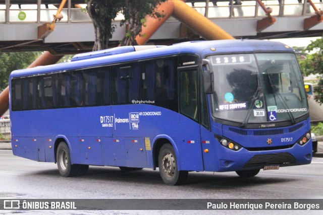 Auto Viação Palmares D17517 na cidade de Rio de Janeiro, Rio de Janeiro, Brasil, por Paulo Henrique Pereira Borges. Número da foto: #13018249.