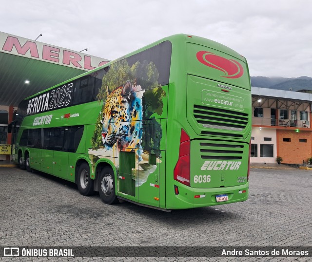 Eucatur - Empresa União Cascavel de Transportes e Turismo 6036 na cidade de Garuva, Santa Catarina, Brasil, por Andre Santos de Moraes. Número da foto: #13020891.