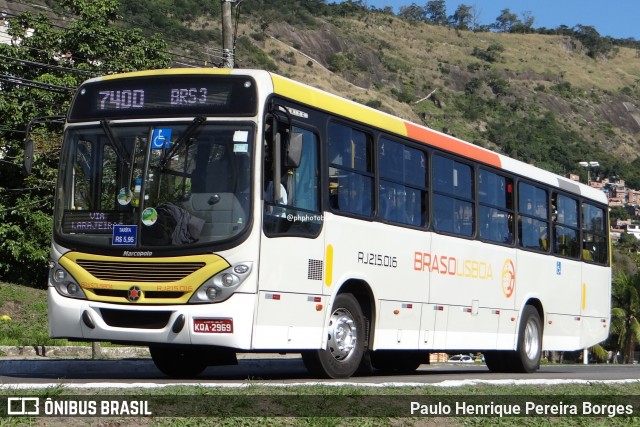 Empresa de Transportes Braso Lisboa RJ 215.016 na cidade de Niterói, Rio de Janeiro, Brasil, por Paulo Henrique Pereira Borges. Número da foto: #13019985.