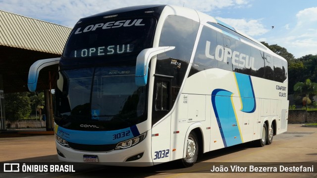 LopeSul Transportes - Lopes e Oliveira Transportes e Turismo - Lopes Sul 3032 na cidade de Maringá, Paraná, Brasil, por João Vitor Bezerra Destefani. Número da foto: #13023309.