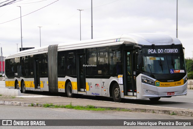 Viação Metrópole Paulista - Zona Leste 3 1188 na cidade de São Paulo, São Paulo, Brasil, por Paulo Henrique Pereira Borges. Número da foto: #13022900.