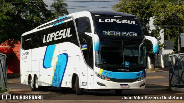 LopeSul Transportes - Lopes e Oliveira Transportes e Turismo - Lopes Sul 3032 na cidade de Maringá, Paraná, Brasil, por João Vitor Bezerra Destefani. Número da foto: #13023305.
