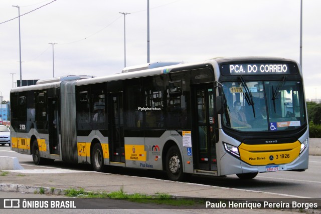 Viação Metrópole Paulista - Zona Leste 3 1926 na cidade de São Paulo, São Paulo, Brasil, por Paulo Henrique Pereira Borges. Número da foto: #13022918.