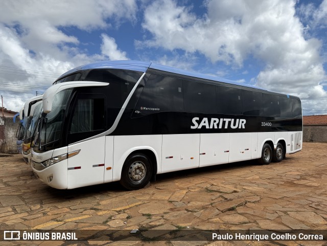 Saritur - Santa Rita Transporte Urbano e Rodoviário 33400 na cidade de Capelinha, Minas Gerais, Brasil, por Paulo Henrique Coelho Correa. Número da foto: #13025045.