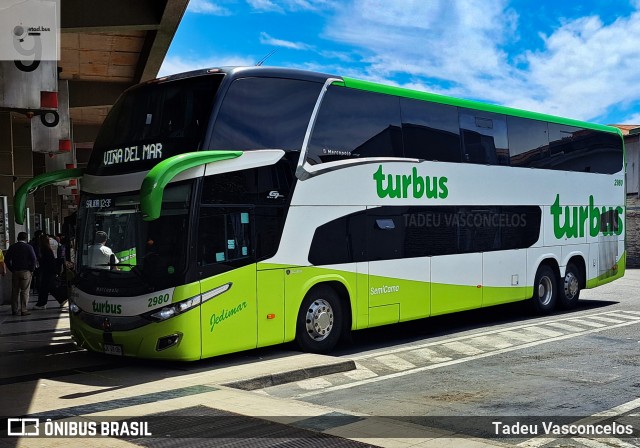 TurBus 2980 na cidade de Viña del Mar, Valparaíso, Valparaíso, Chile, por Tadeu Vasconcelos. Número da foto: #13025080.