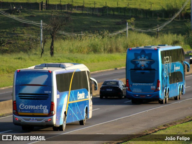 Viação Cometa 18519 na cidade de Canas, São Paulo, Brasil, por João Felipe. Número da foto: #13026663.