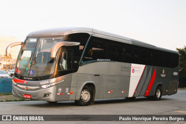 Empresa de Ônibus Pássaro Marron 45004 na cidade de São Paulo, São Paulo, Brasil, por Paulo Henrique Pereira Borges. Número da foto: #13025806.