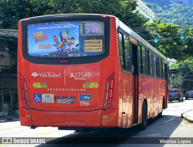Transportes Vila Isabel A27549 na cidade de Rio de Janeiro, Rio de Janeiro, Brasil, por Vinicius Lopes. Número da foto: #13029306.
